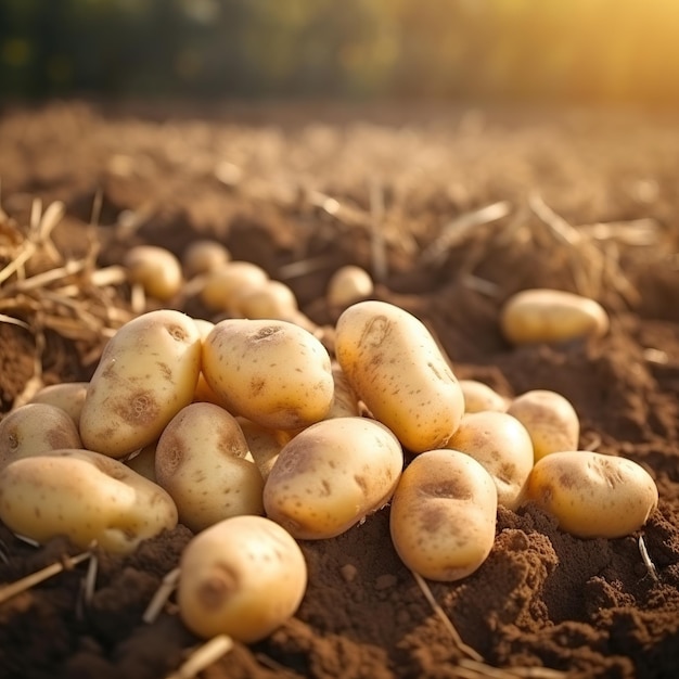 Fotografia de batatas em close-up