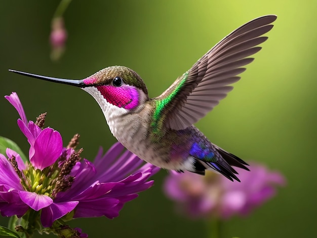 Fotografia de beija-flor com desfoque de fundo