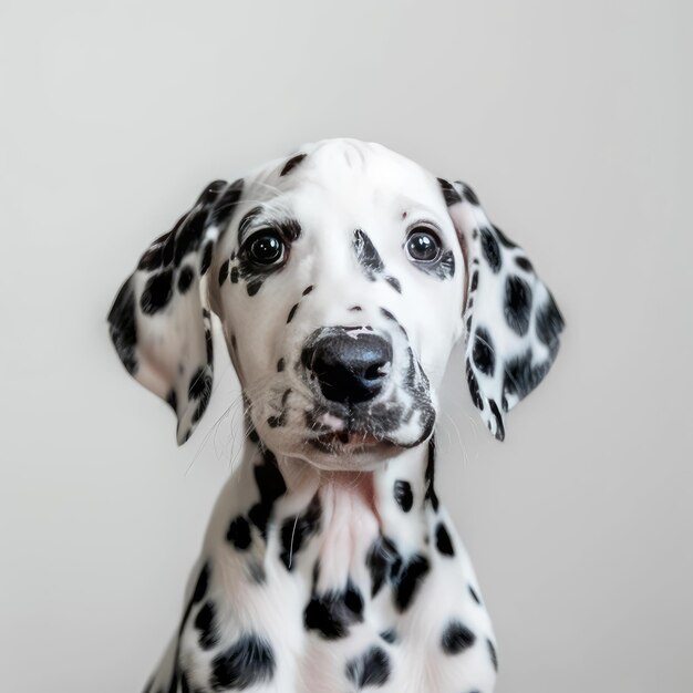 Fotografia de cachorro dalmático em fundo branco