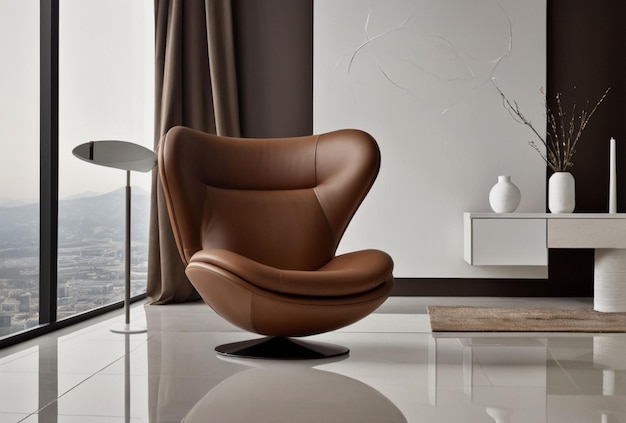Foto fotografia de cadeira moderna com fundo moderno com combinação de cores moderna