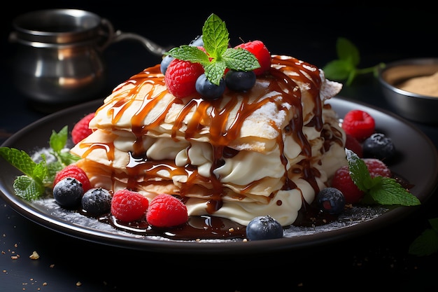 Fotografia de comida com recheios de crepe de tapioca