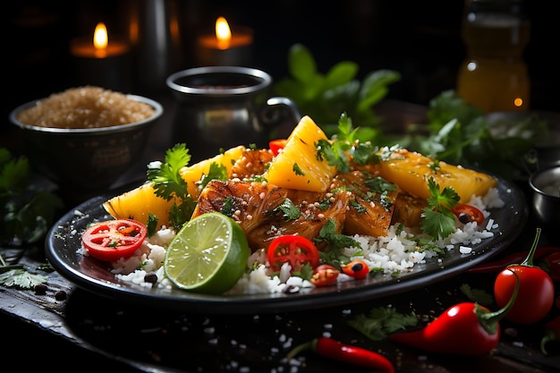 Fotografia de comida com sabores tropicais brasileiros