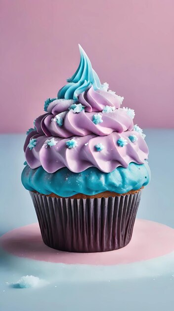 Fotografia de comida de cupcake congelado pano de fundo do cartaz