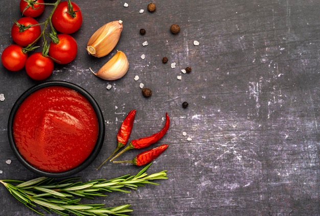 Fotografia de comida de molho de tomate