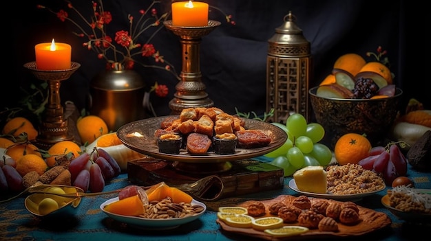 Foto fotografia de comida eid mubarak comida na mesa