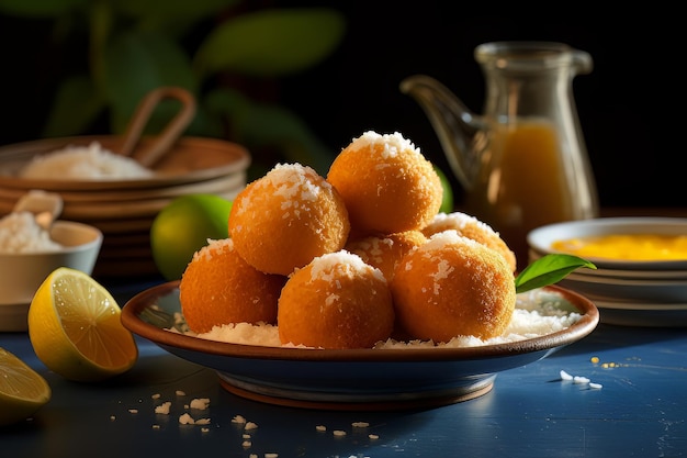 Fotografia de comida saborosa de coxinhas