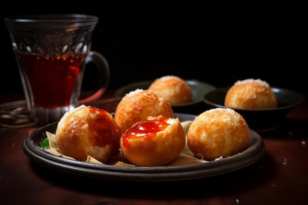 Fotografia de comida saborosa de coxinhas