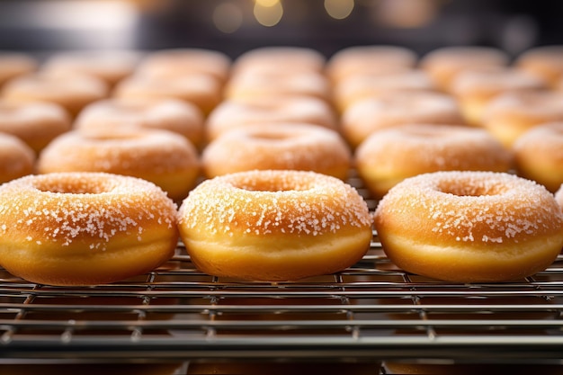 Fotografia de donuts recém-cozidos