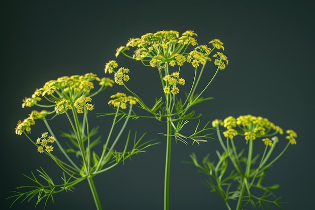 Fotografia de estúdio da floração do anethum graveolens