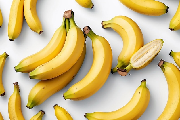 Fotografia de estúdio de bananas isoladas em fundo branco