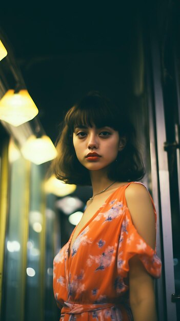 fotografia de filme de uma bela garota de Hong Kong