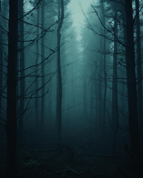 Fotografia de floresta gótica no estilo do Dia das Bruxas
