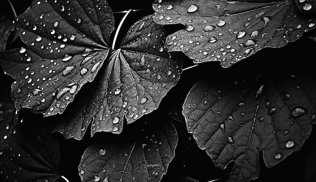 Fotografia de floresta preta e branca no estilo de gotas de água