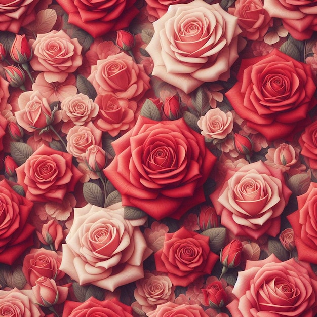 Fotografia de fundo textura de flores vermelhas rosas vermelhas significa amor e romântico