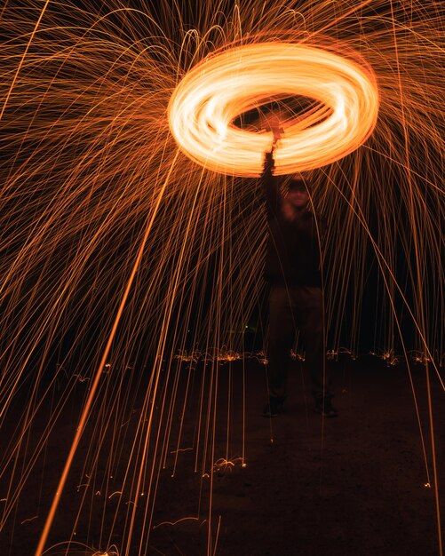 Foto fotografia de lã de aço pintura de luz