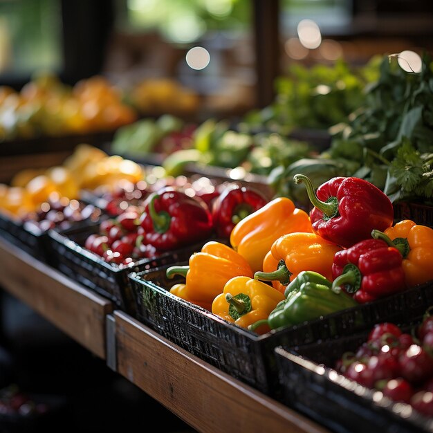 Fotografia de legumes e frutaria