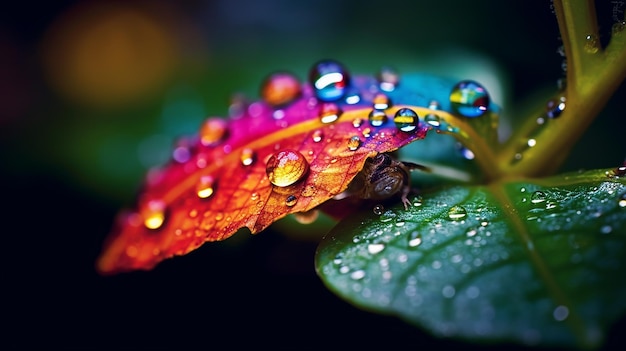 Fotografia de lente macro da colorida rainha das formigas em repouso