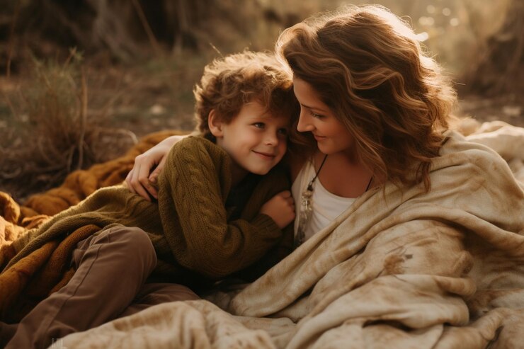 Foto fotografia de mãe e filho capturada