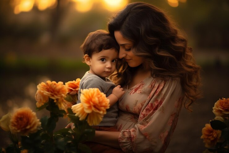 Foto fotografia de mãe e filho capturada