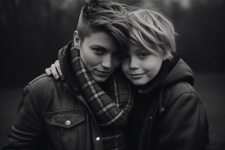 Foto fotografia de mãe e filho capturada