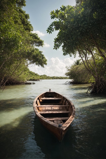 Fotografia de paisagem de praia de mangue