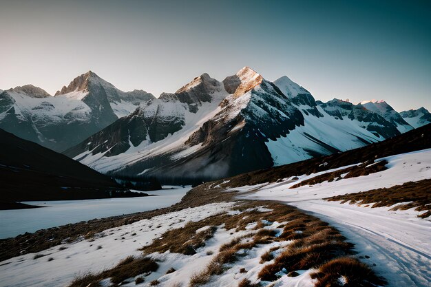 Fotografia de paisagem de uma montanha