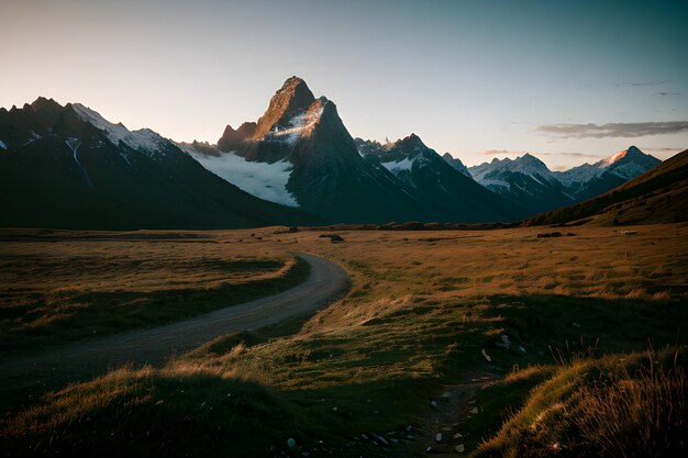 Fotografia de paisagem de uma montanha