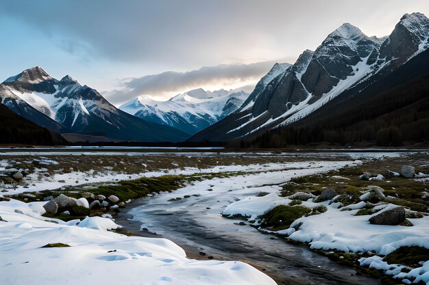 Fotografia de paisagem de uma montanha