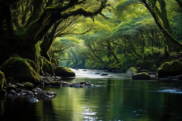 Fotografia de paisagem florestal de fantasia