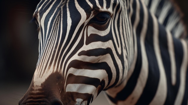 fotografia de perto de uma zebra, um animal selvagem