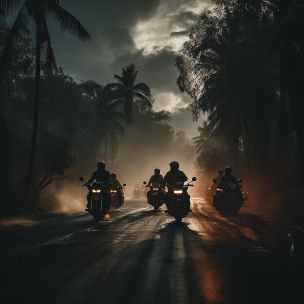 Fotografia de pessoas andando de motocicleta na estrada