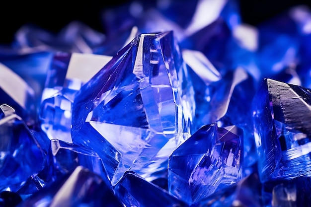 Fotografia de polígono azul de cristais de cobalto