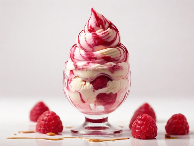 Fotografia de produto de Raspberry Ripple Ice Cream em uma tigela.