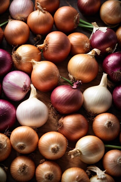 Foto fotografia de produtos de commodities de cebola