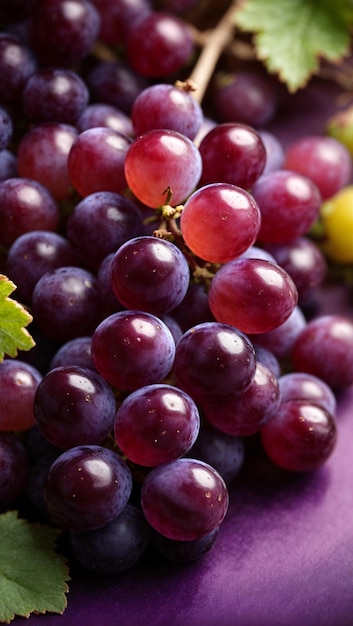 Fotografia de produtos de frutas com uvas roxas