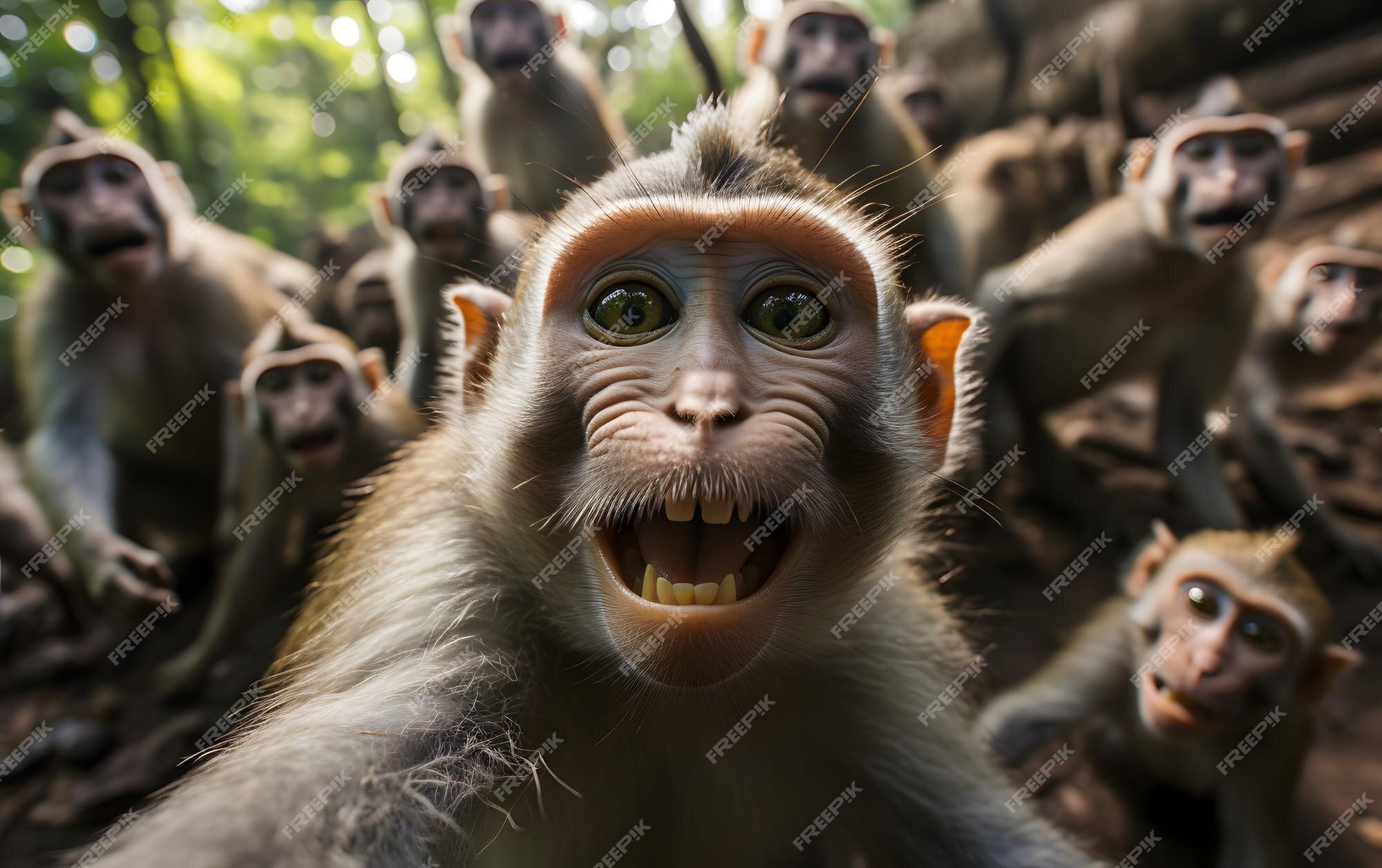 Macacos engraçados imagem de stock. Imagem de quente - 63983289