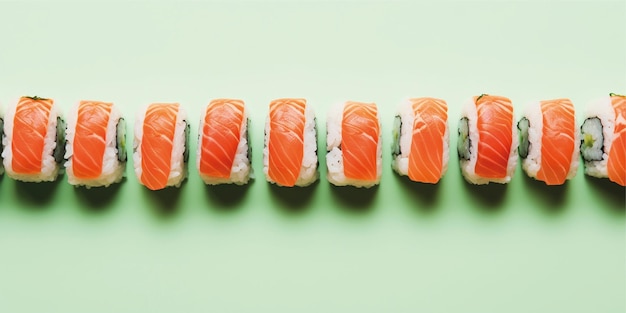 fotografia de sushi com fundo claro