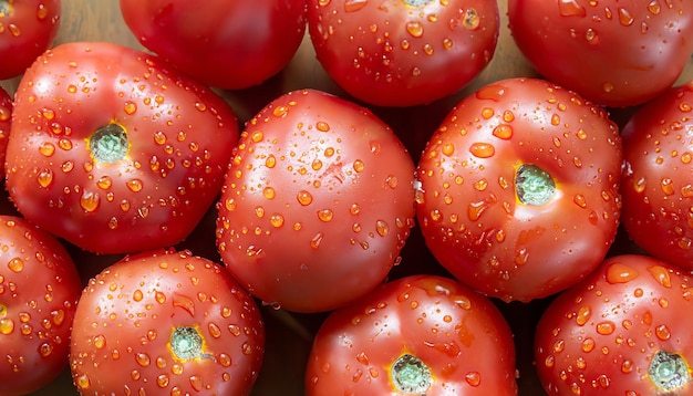 Fotografia de tomates frescos conceito de alimentos saudáveis dia vegetariano mundial