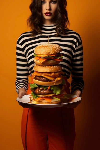 Foto fotografia de um delicioso hambúrguer