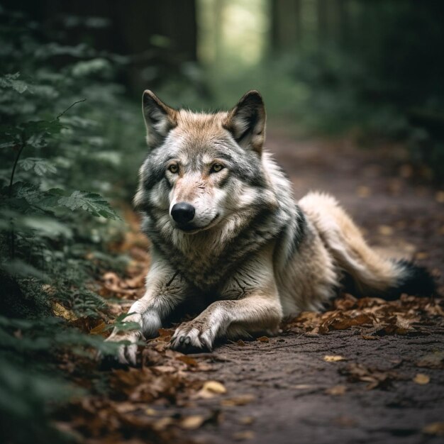 Foto fotografia de um lobo