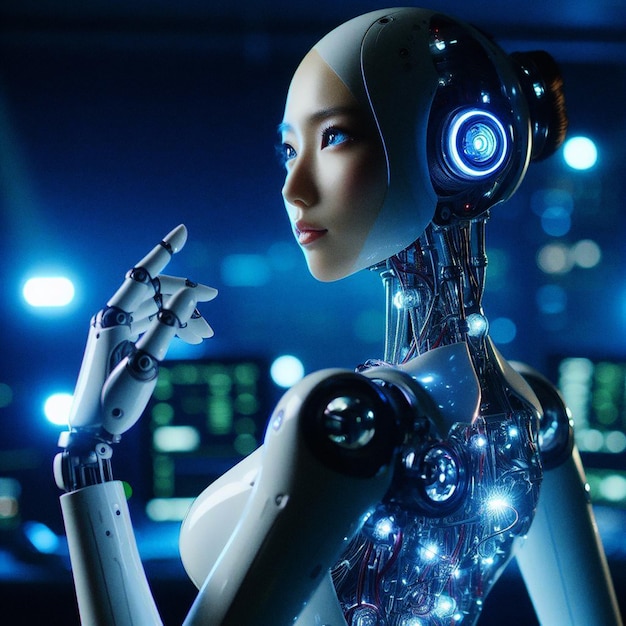 Fotografia de uma médica robô com IA realista