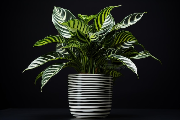 Fotografia de uma planta de zebra em um vaso