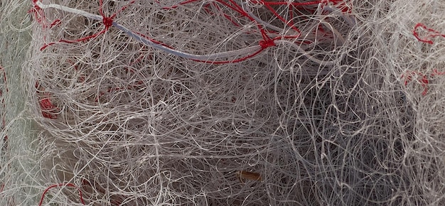 fotografia de uma velha rede de pesca