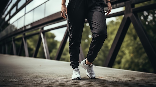 Fotografia de vestuário atlético Fitness Joggers em exibição