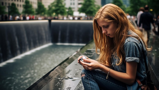 Fotografía del día conmemorativo del 911 Tristeza y anhelo 11 de septiembre Día del patriota Sesión de fotos emocional