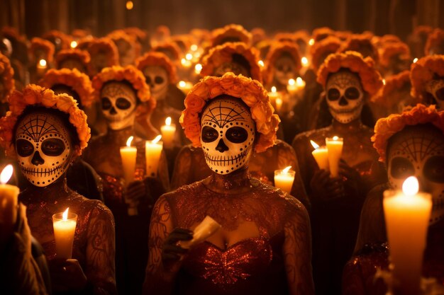 Fotografía del día de los muertos de los antepasados brillantes