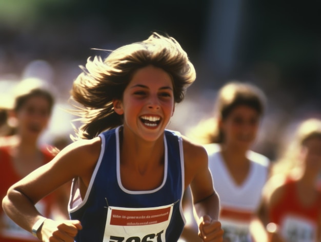 Foto fotografía dinámica de atleta femenina