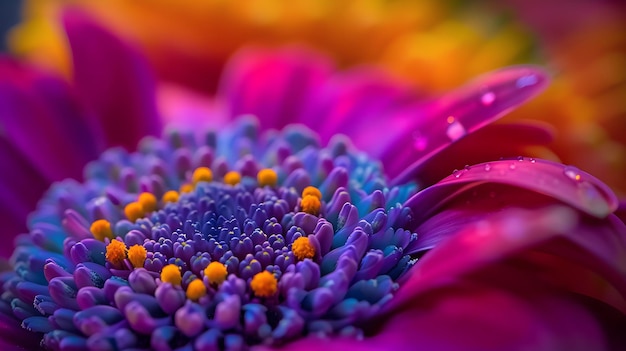 Fotografia dinâmica de close-up de flores em plena floração