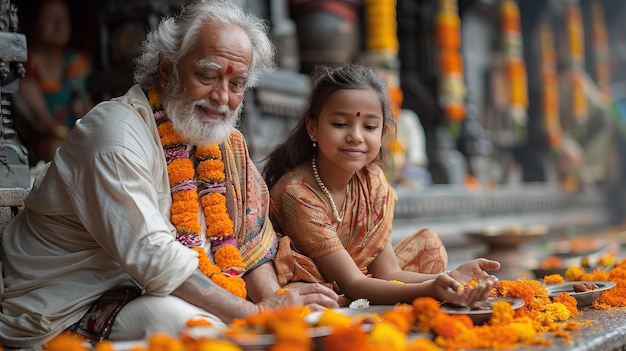 Foto una fotografía de diwali con luces y festivales