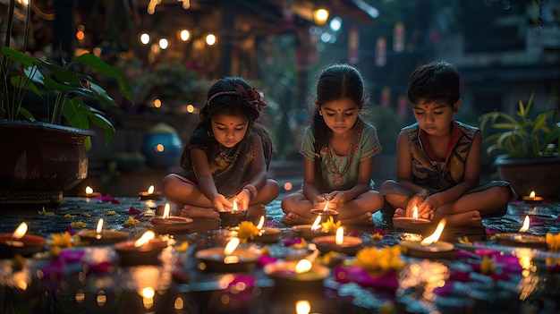 Foto una fotografía de diwali